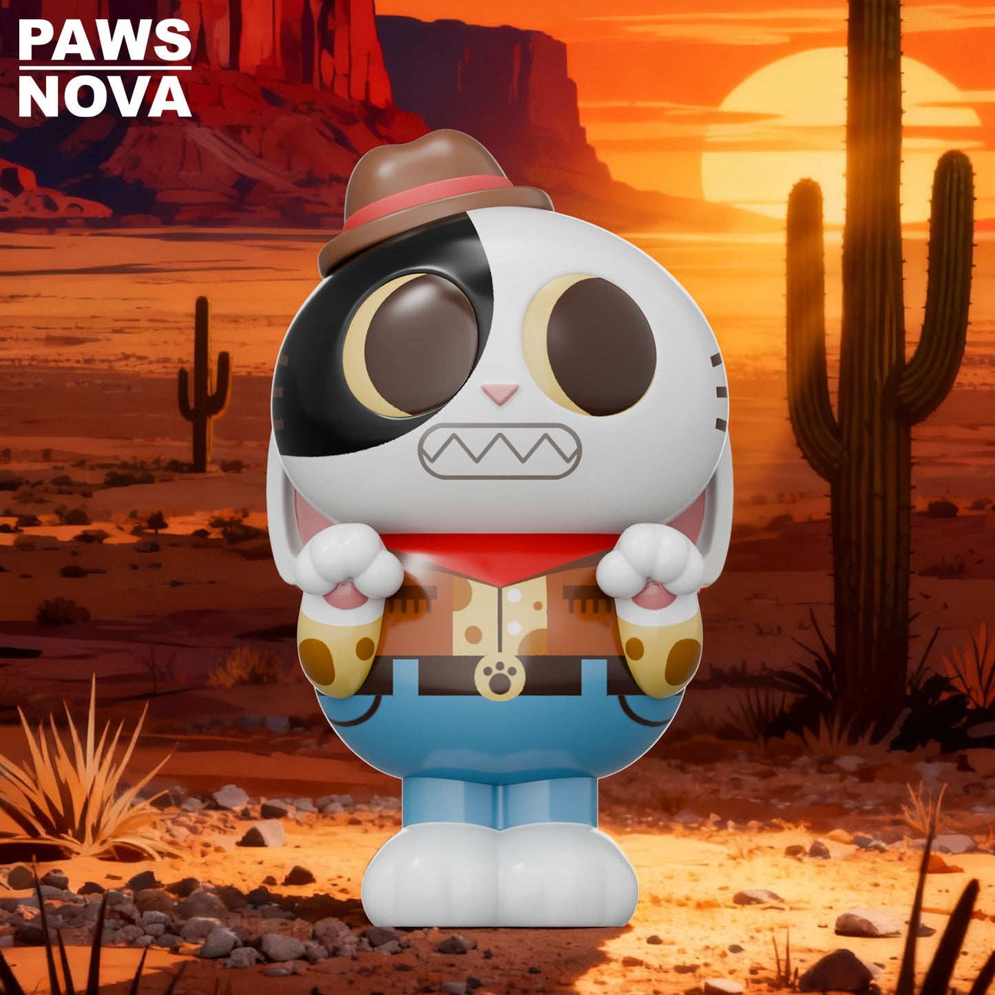 DOSHII CAT Western cowboy figurine