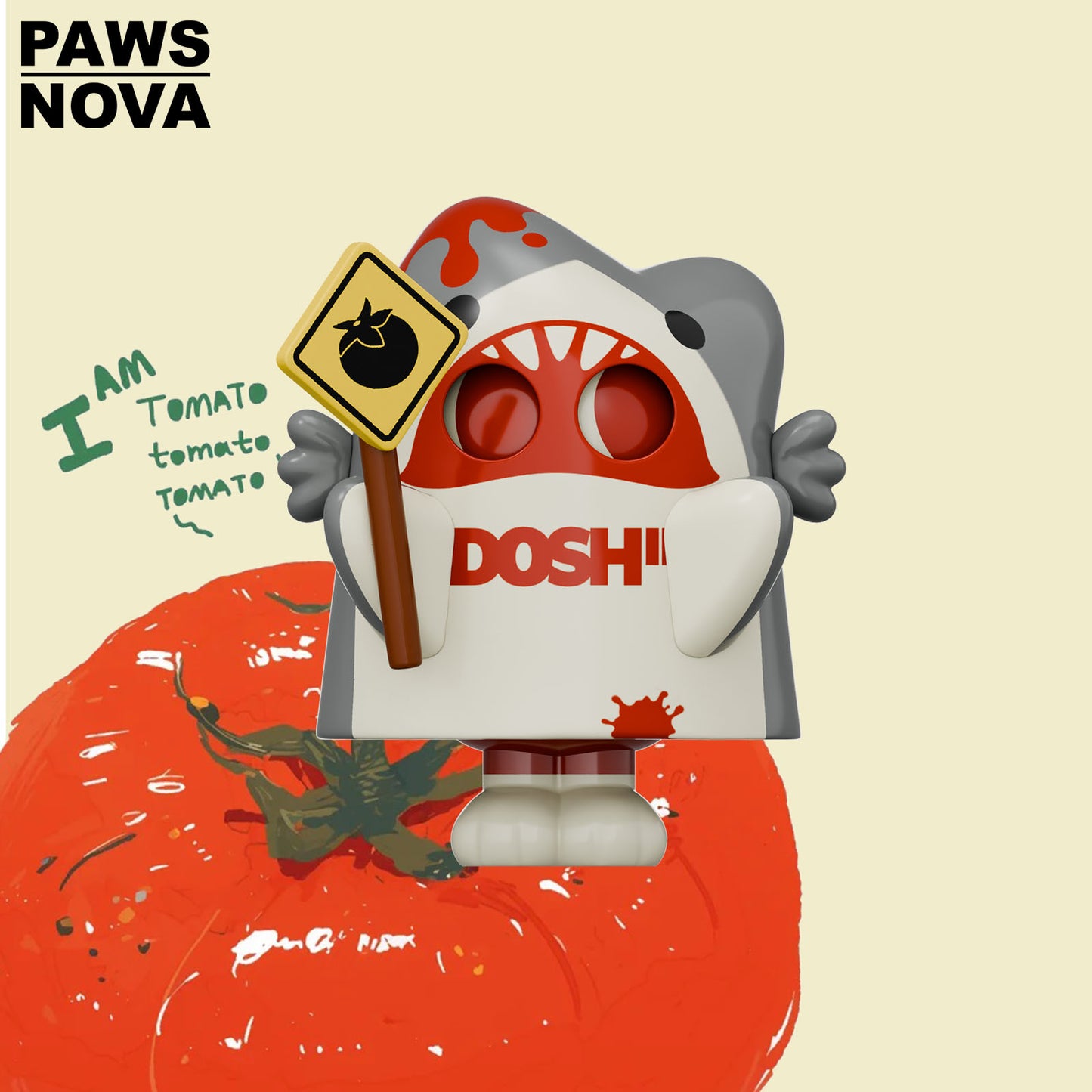DOSHII CAT Beat Tomatoes Figurine
