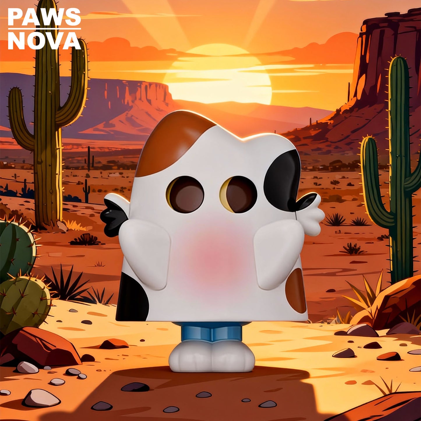 DOSHII CAT Western cowboy figurine