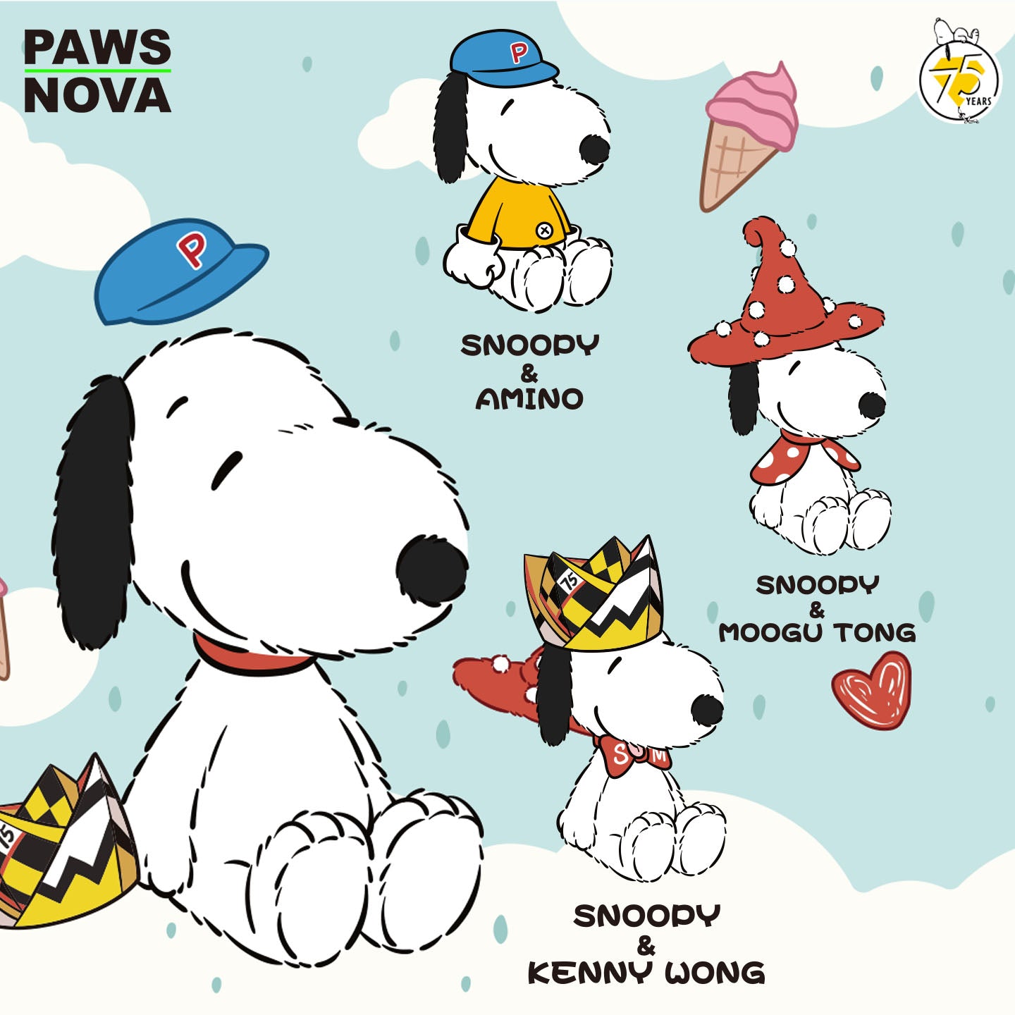 Snoopy 75th Anniversary Artist Collaboration Plush Blind Box Figure