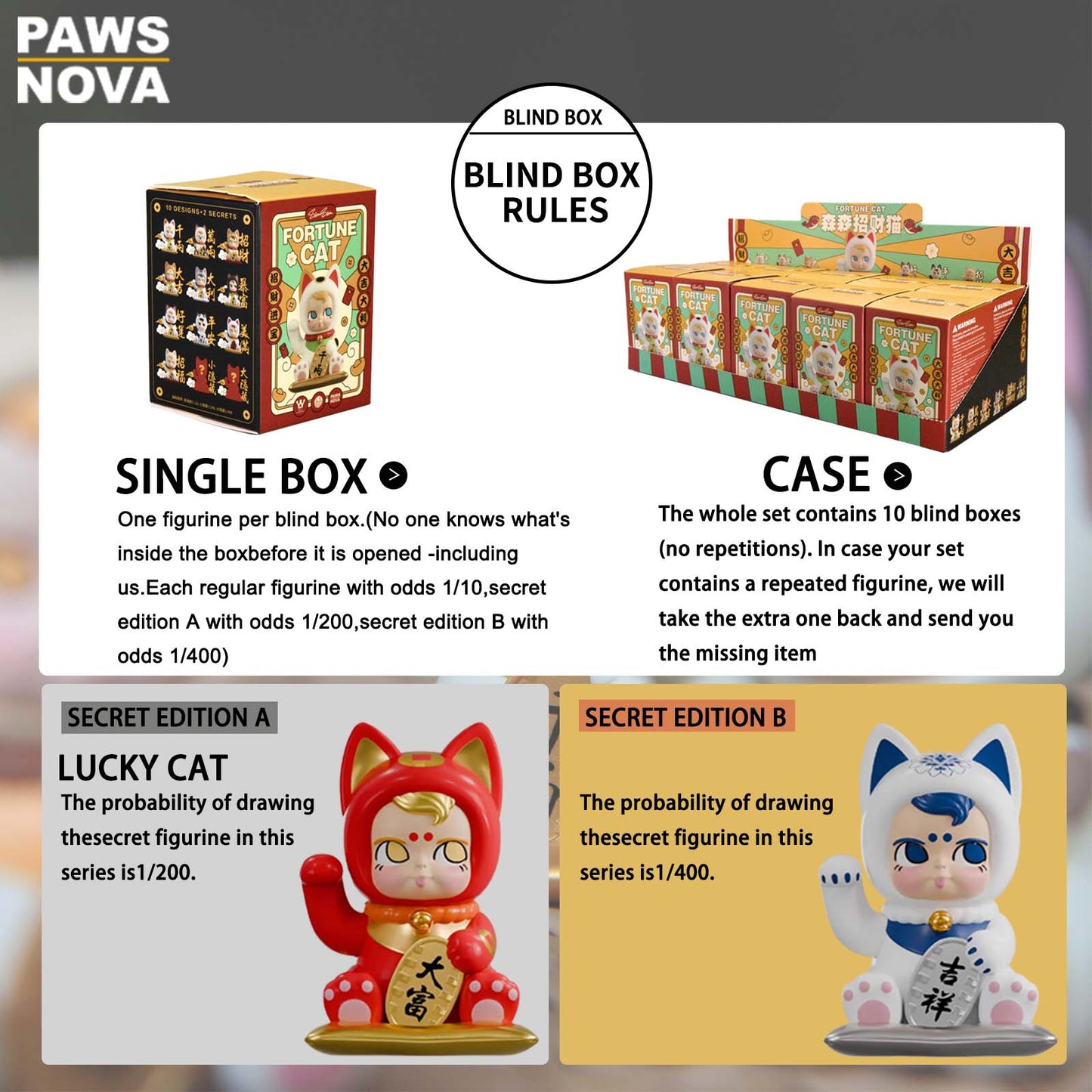 SAMSAM FORTUNE CAT BLIND BOX DECORATION 2.0