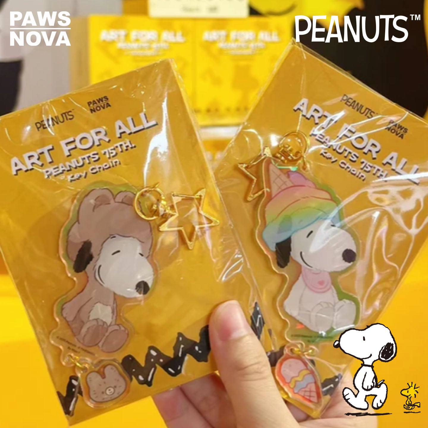 Snoopy Peanuts 75th Anniversary Acrylic Keychain Pendant
