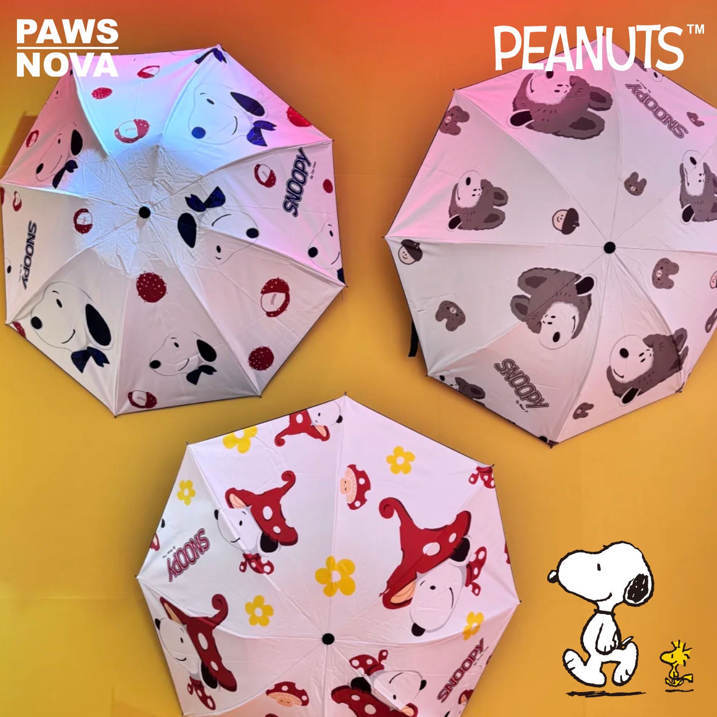 SNOOPY Peanuts 75th Anniversary Artist Series Dual-Use Folding Umbrella