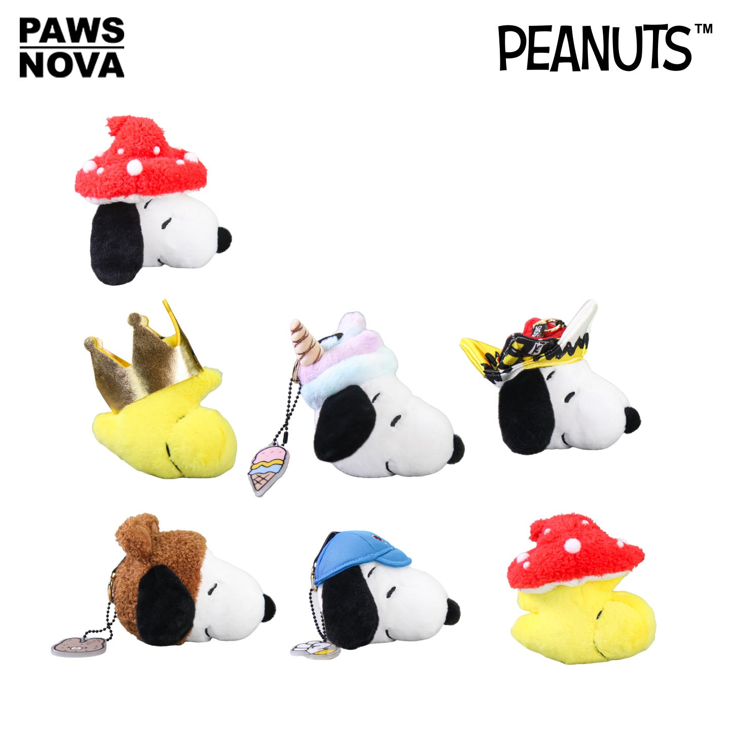 Snoopy Peanuts 75th Anniversary Plush & Acrylic Keychain
