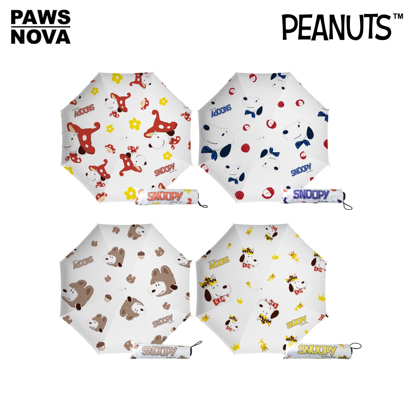 SNOOPY Peanuts 75th Anniversary Artist Series Dual-Use Folding Umbrella