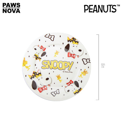 SNOOPY 75th Anniversary Peanuts Comic Artist Ceramic Dessert Plate 8-Inch