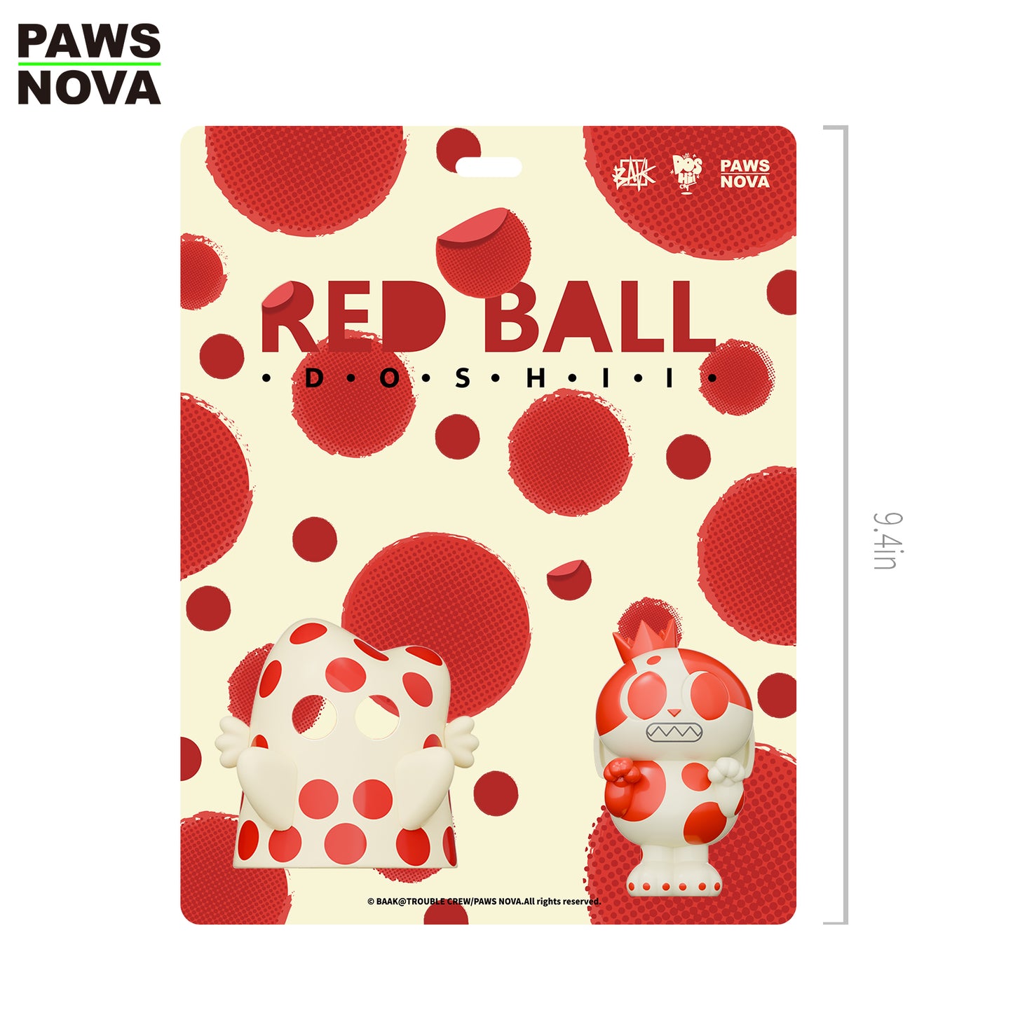 DOSHII CAT RED BALL figurine