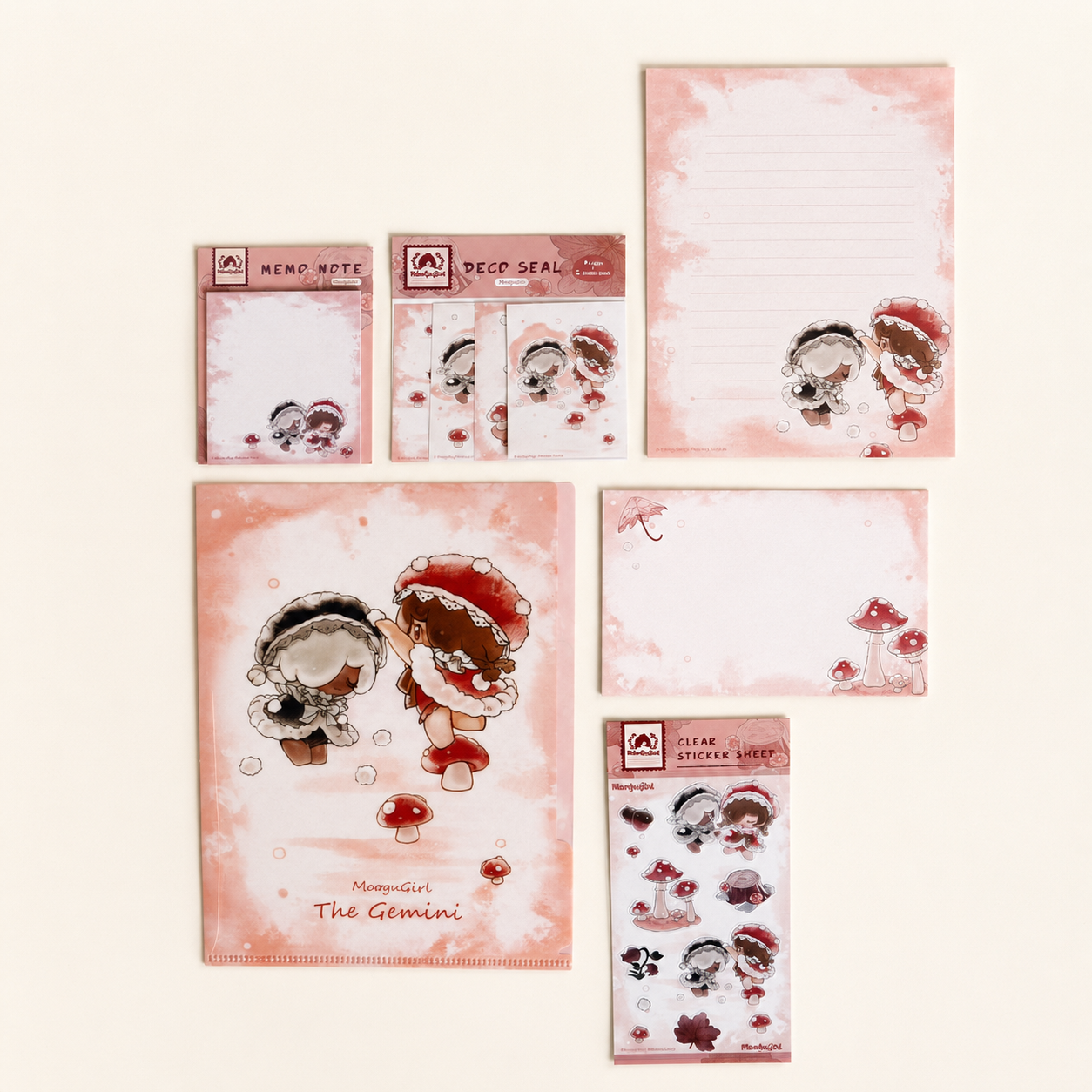 MooguGirl 6-Piece Illustrated Stationery Set