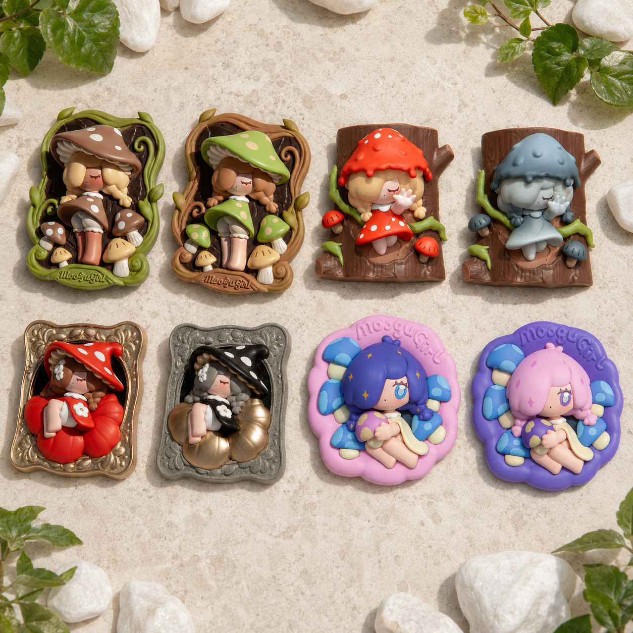 MooguGirl Relief Carved Refrigerator Magnet Blind Box Series