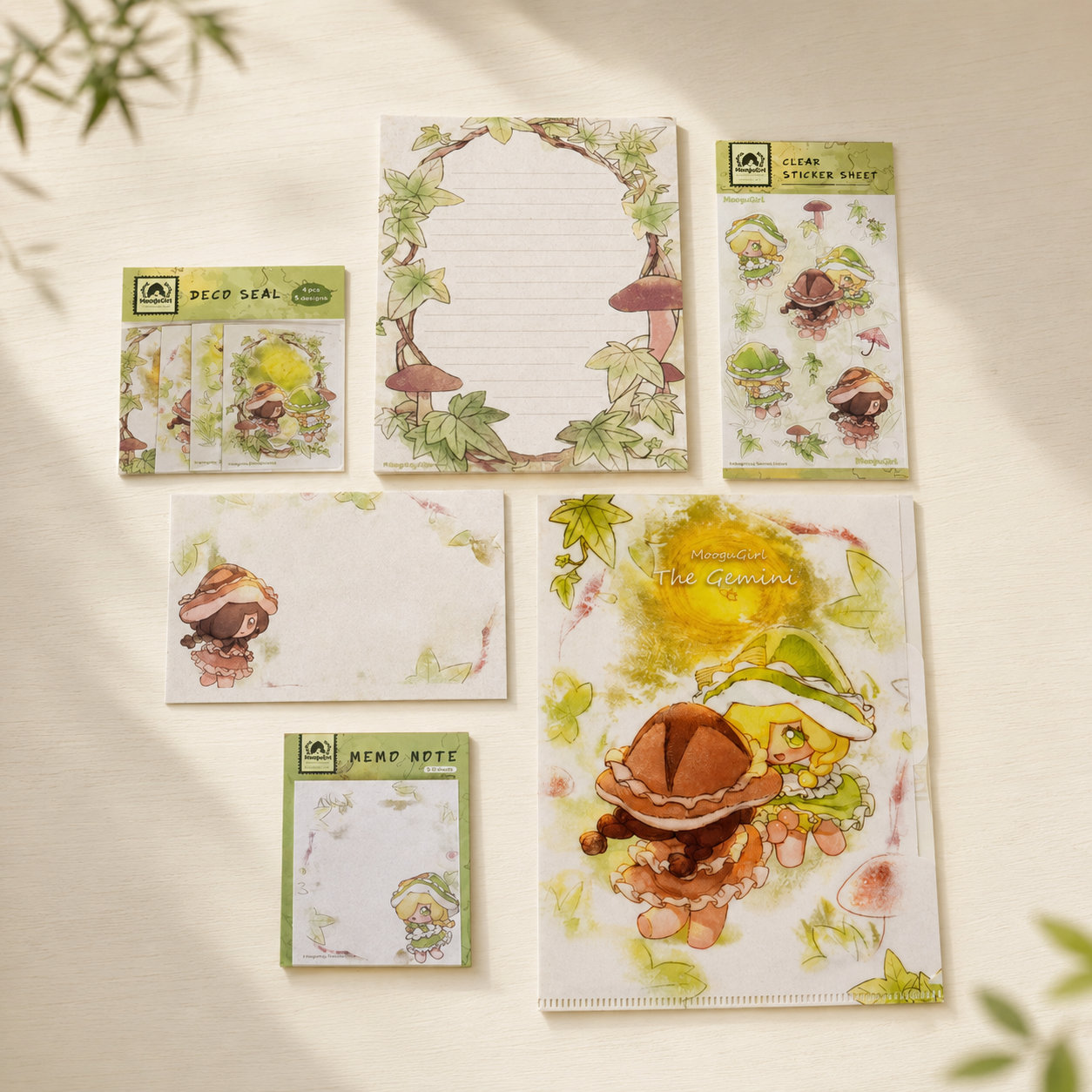 MooguGirl 6-Piece Illustrated Stationery Set