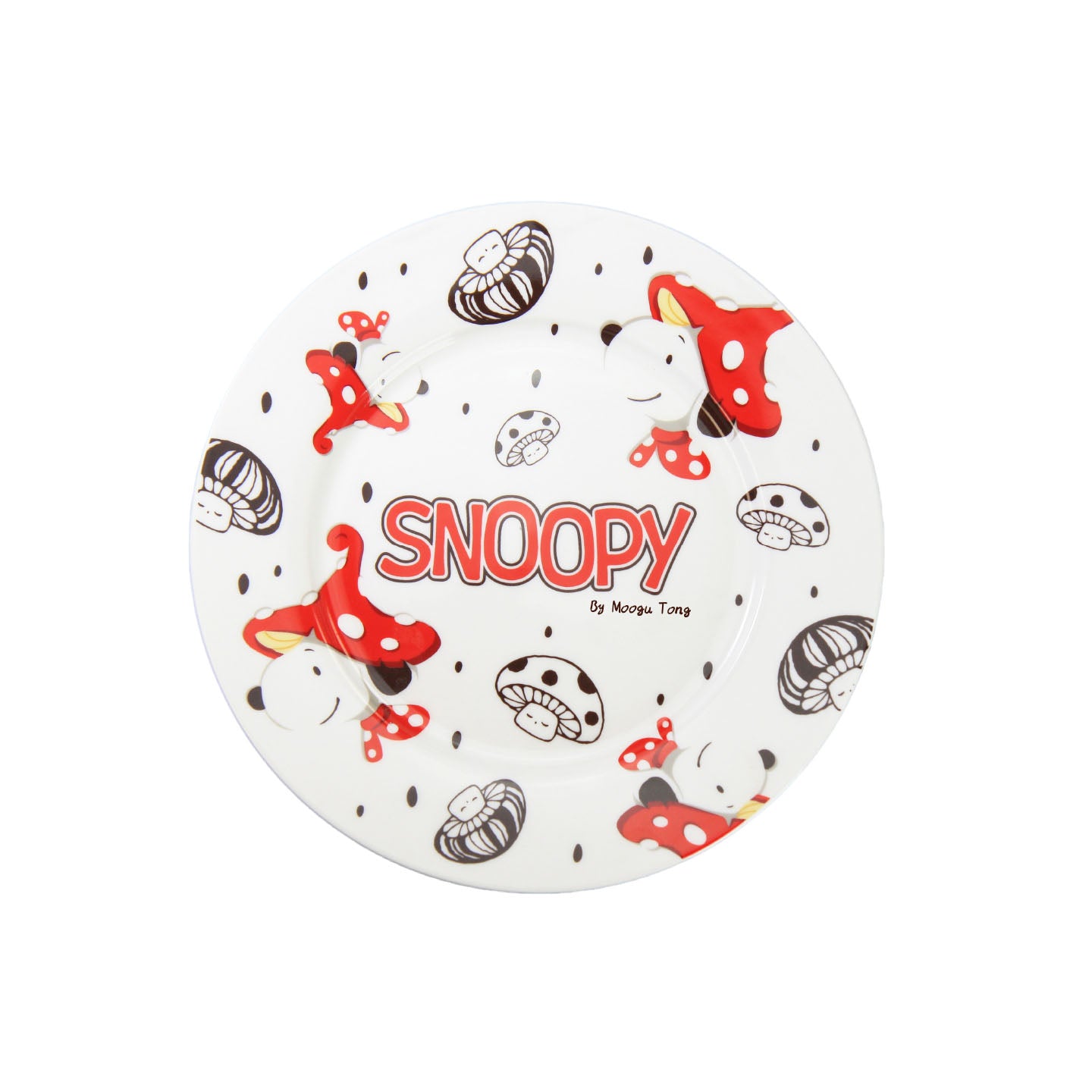 SNOOPY 75th Anniversary Peanuts Comic Artist Ceramic Dessert Plate 8-Inch
