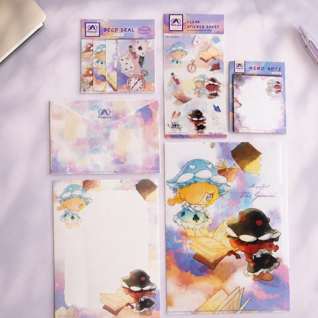 MooguGirl 6-Piece Illustrated Stationery Set