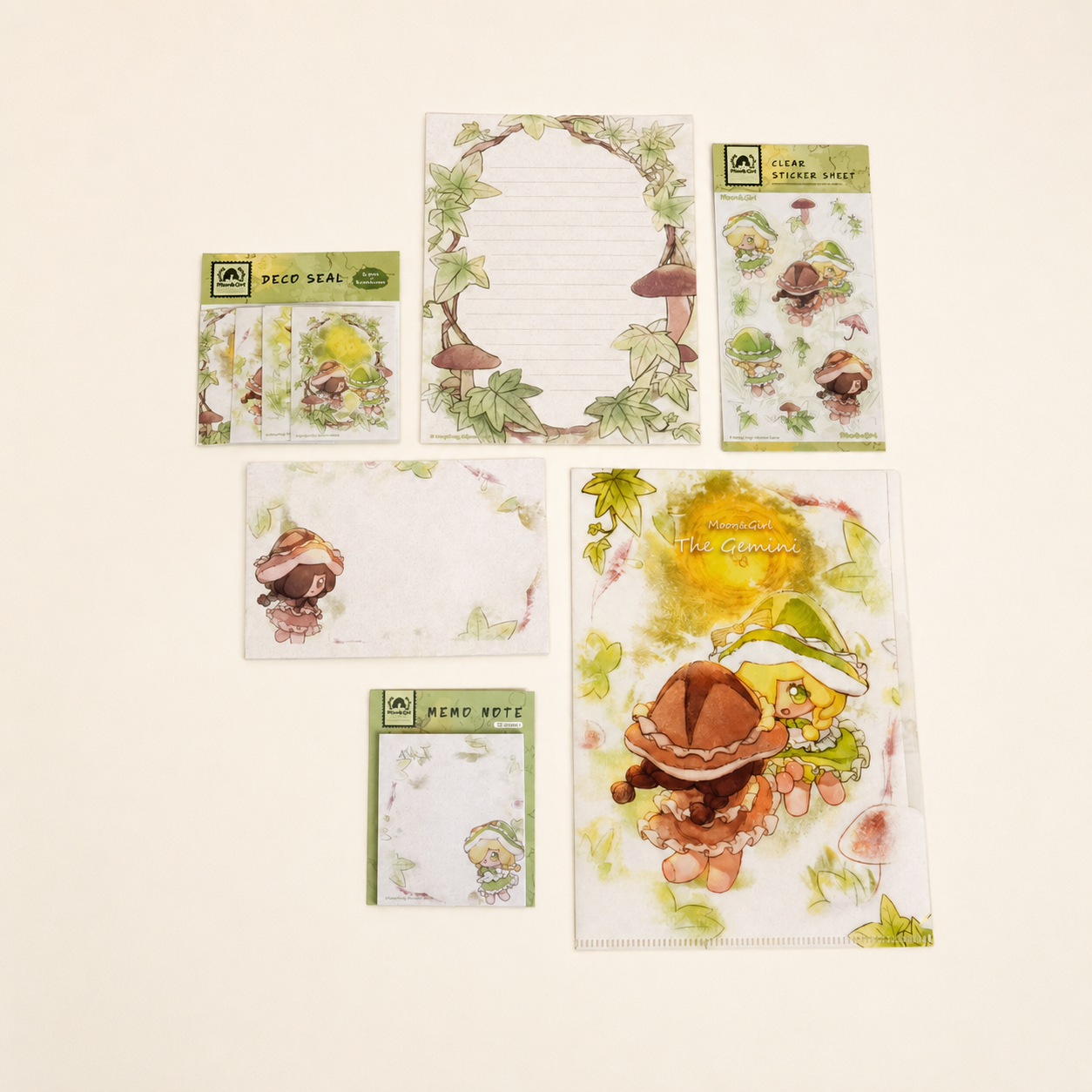 MooguGirl 6-Piece Illustrated Stationery Set
